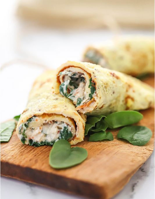 Spinach and Sun-Dried Tomato Egg Wrap