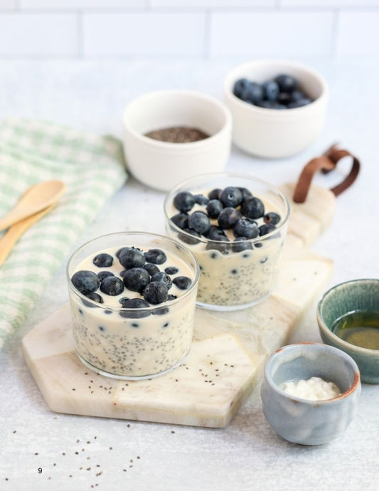 Chia and Cottage Cheese Pudding with Blueberries - Once Upon A Homestead Recipes