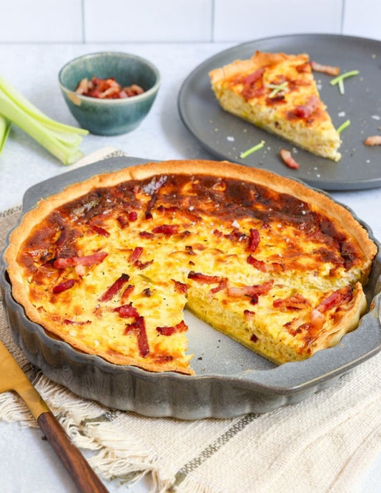 Buttery Pie Crust Leek and Bacon Quiche