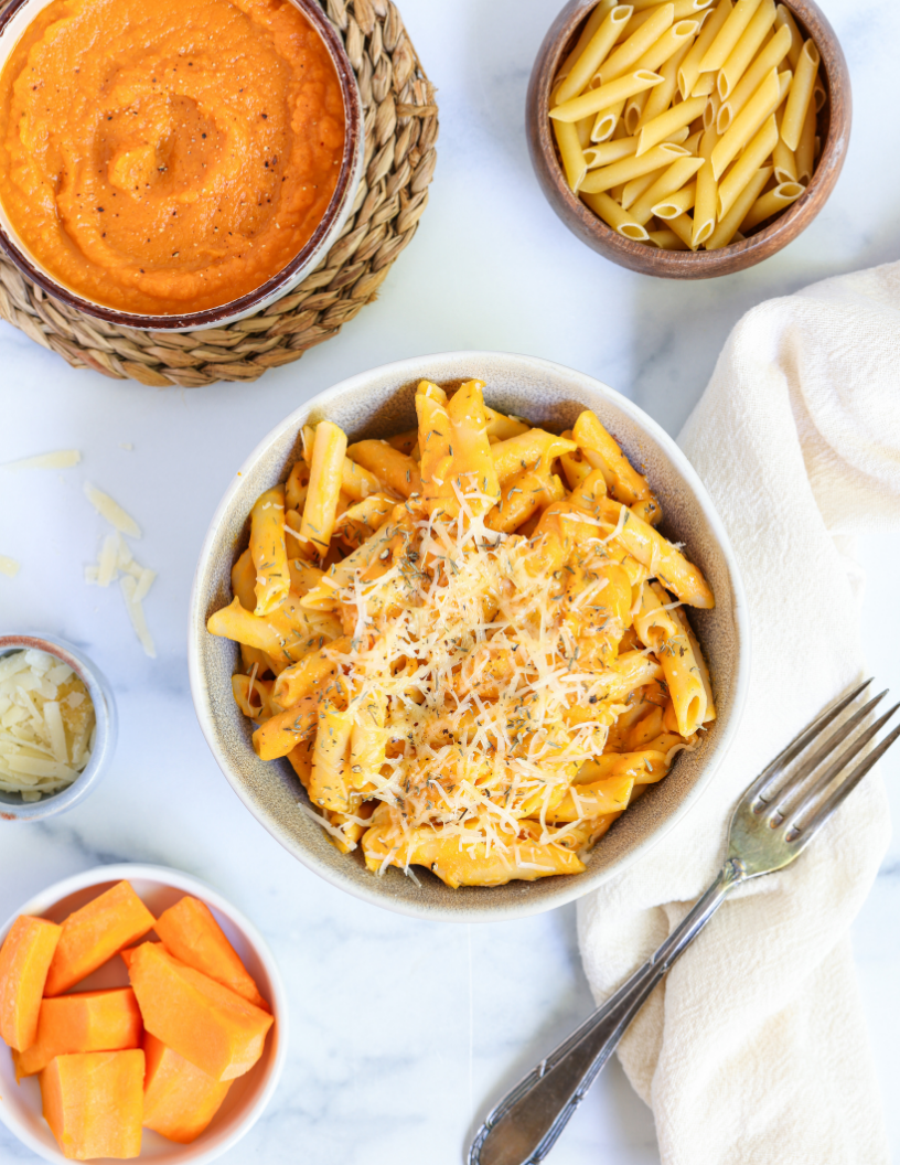 Creamy Pumpkin Penne Pasta - Once Upon A Homestead Recipes