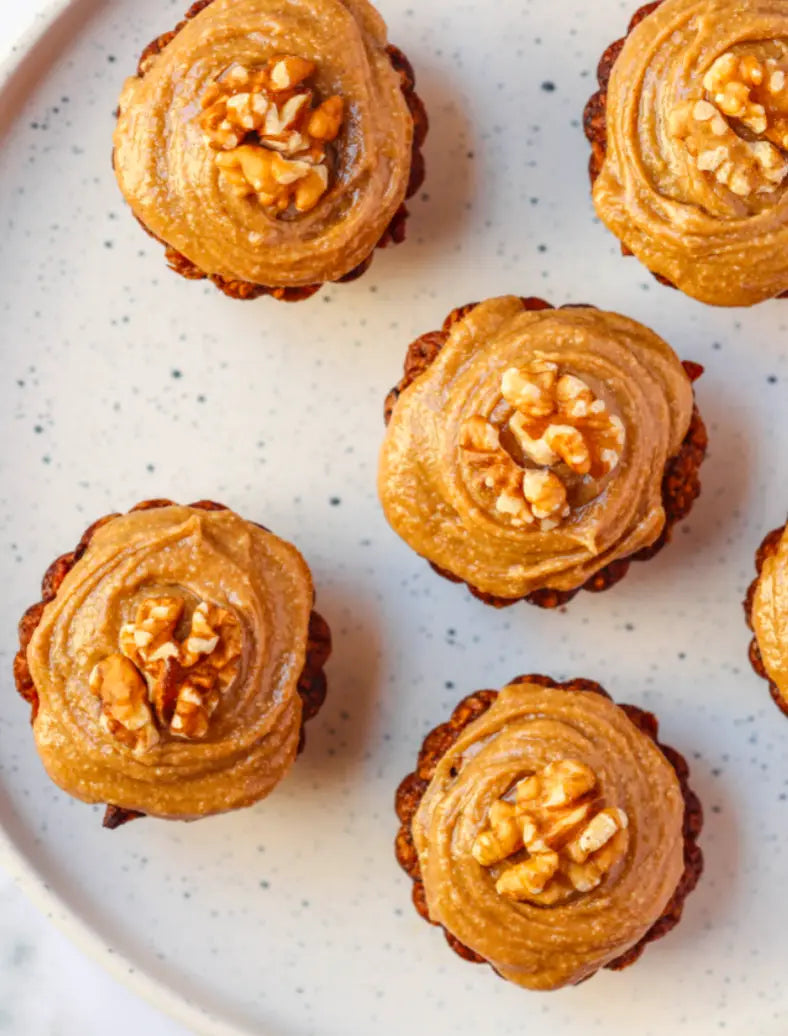Carrot Cake Muffins with Maple Cream Cheese Frosting