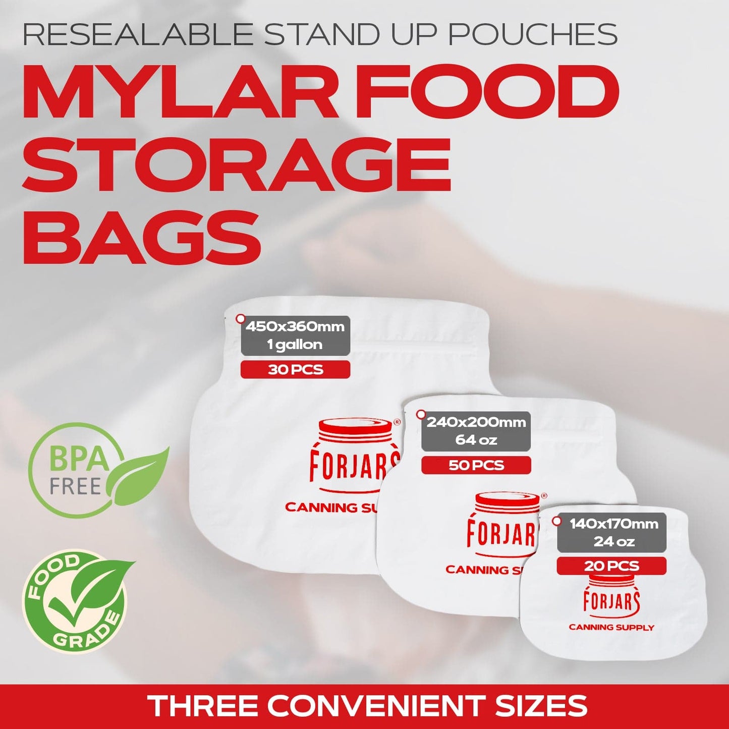 Forjars® 50 count 64oz Mylar Bags