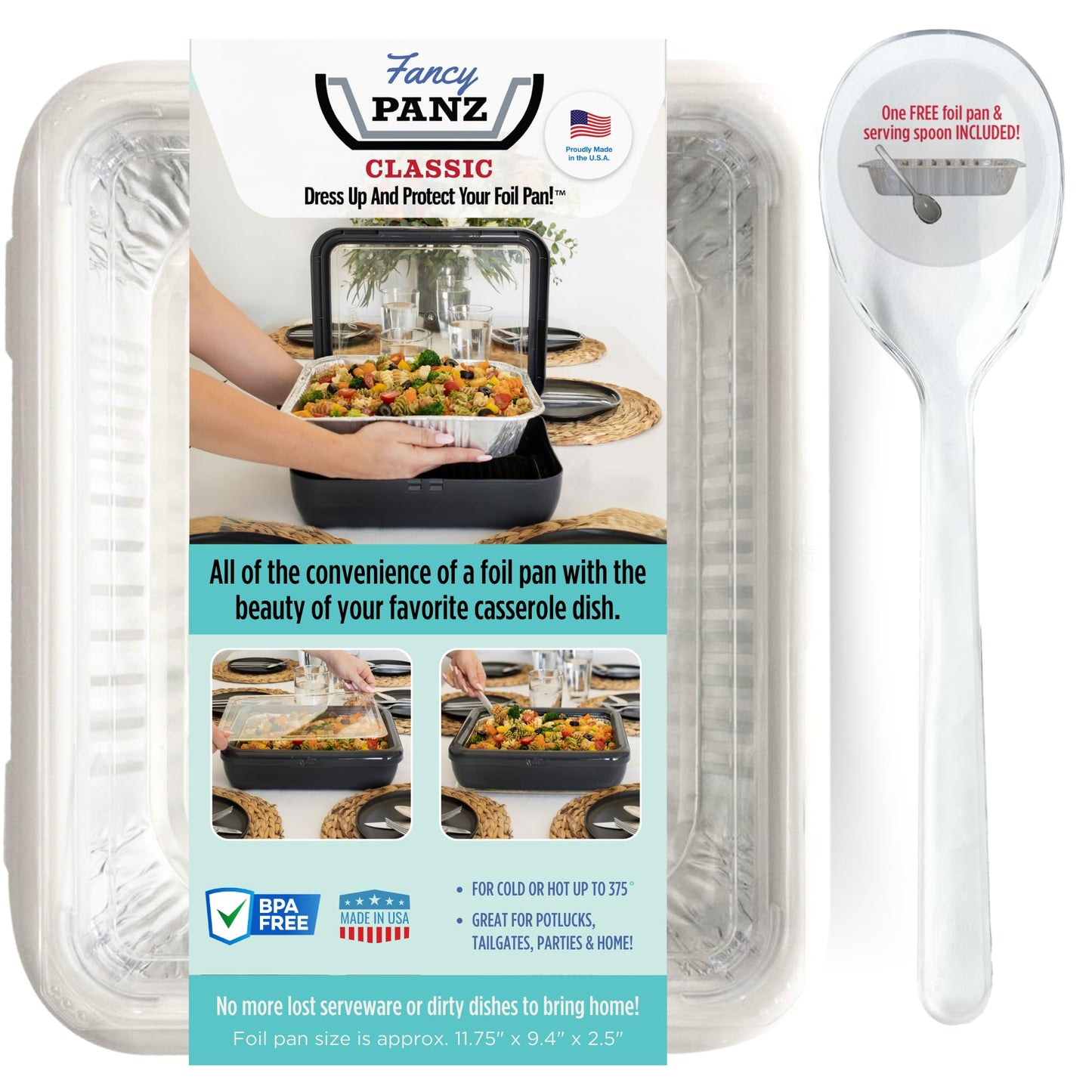 Fancy Panz Bundle White Classic Deviled Egg Trayz Insert Made in the USA Foil Pan Carrier Travel Casserole Carrier