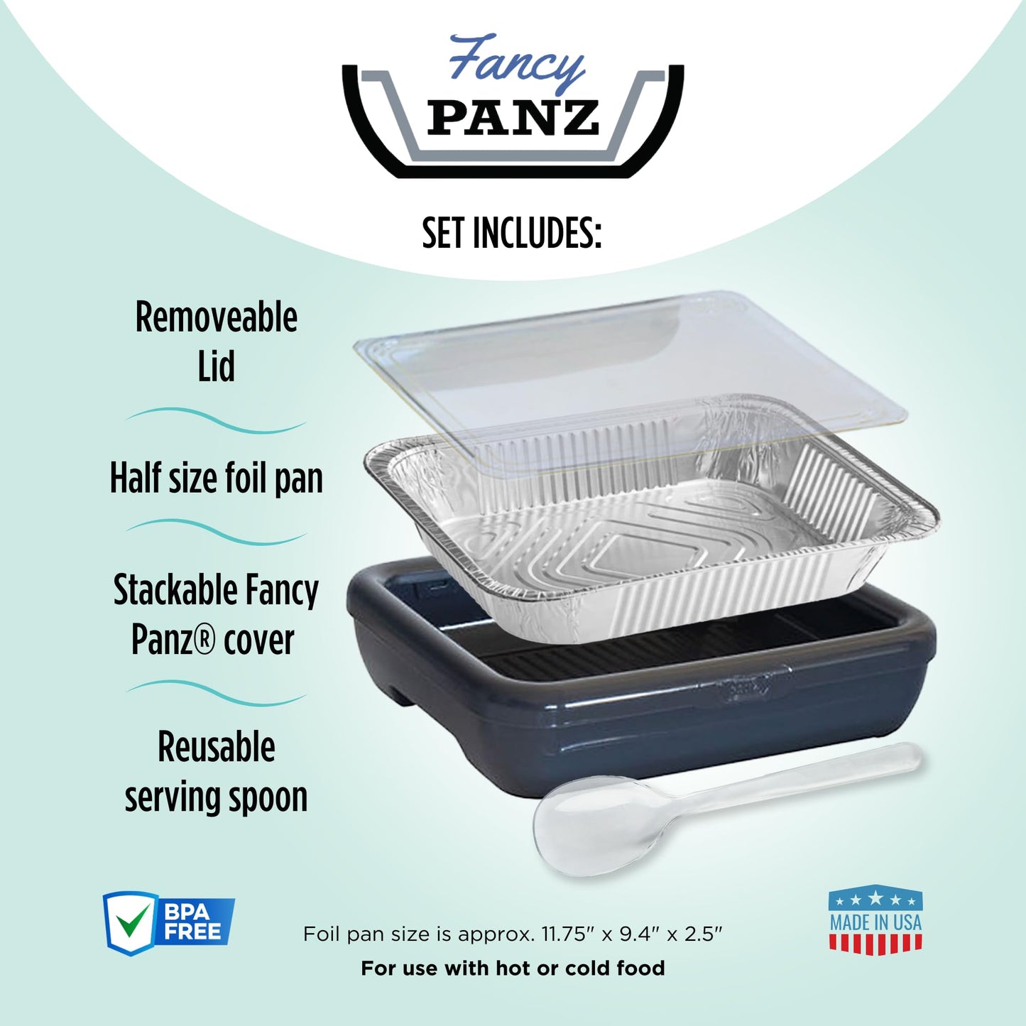 Fancy Panz Bundle White Classic Deviled Egg Trayz Insert Made in the USA Foil Pan Carrier Travel Casserole Carrier