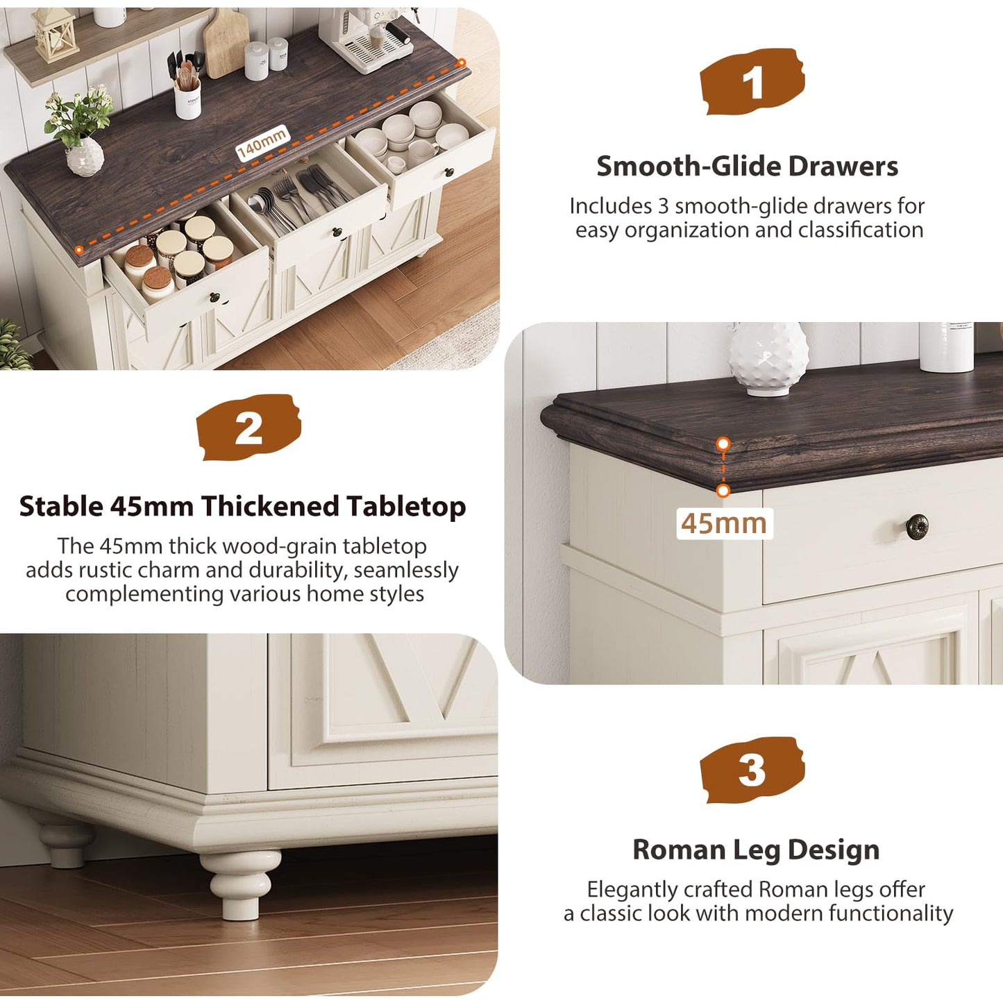 Farmhouse Buffet Cabinet with Storage Sideboard Cabinet Buffet Cabinet Sideboard Buffet Cabinet with Storage Large Wood