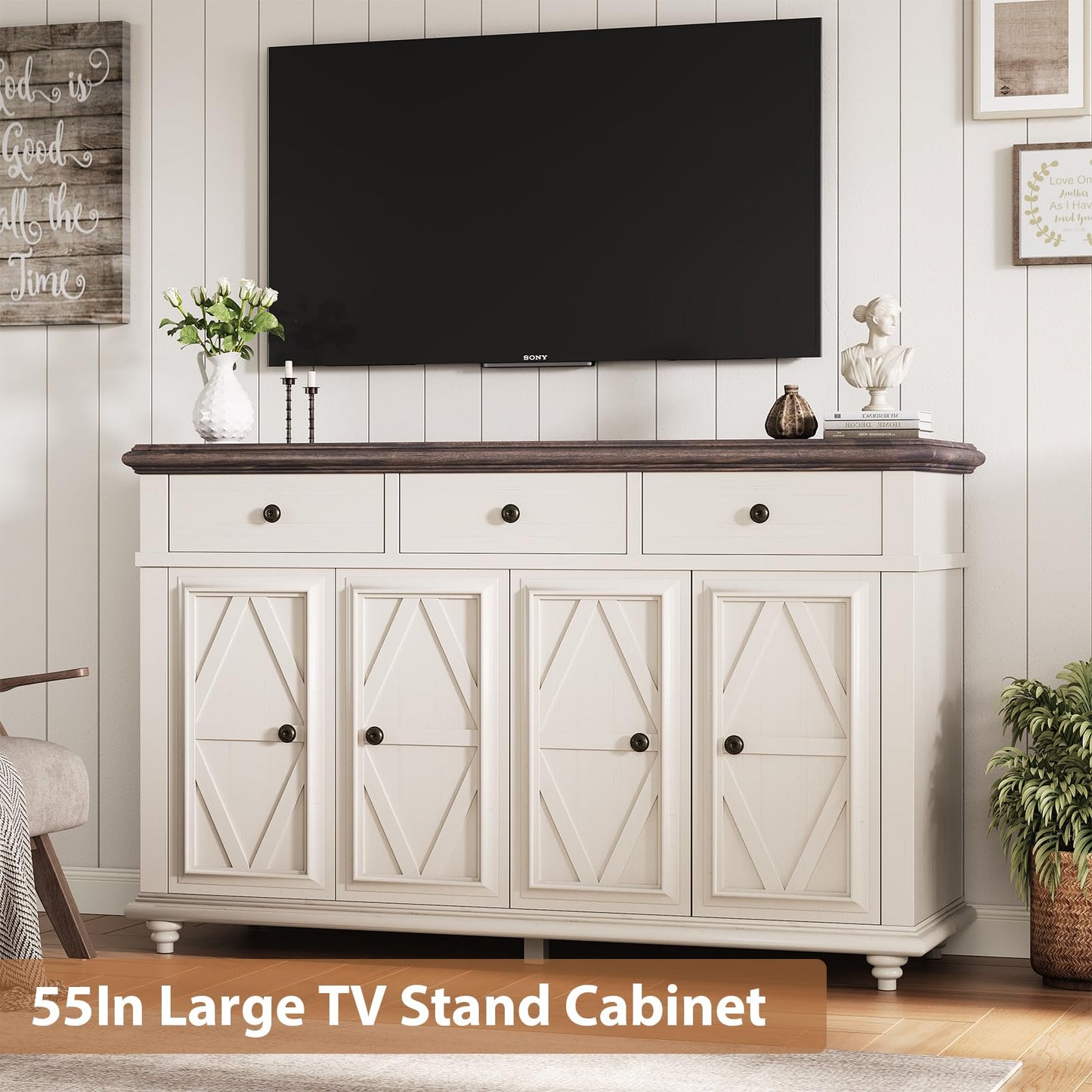 Farmhouse Buffet Cabinet with Storage Sideboard Cabinet Buffet Cabinet Sideboard Buffet Cabinet with Storage Large Wood