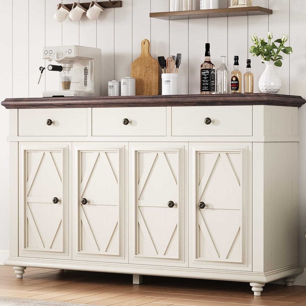 Farmhouse Buffet Cabinet with Storage Sideboard Cabinet Buffet Cabinet Sideboard Buffet Cabinet with Storage Large Wood