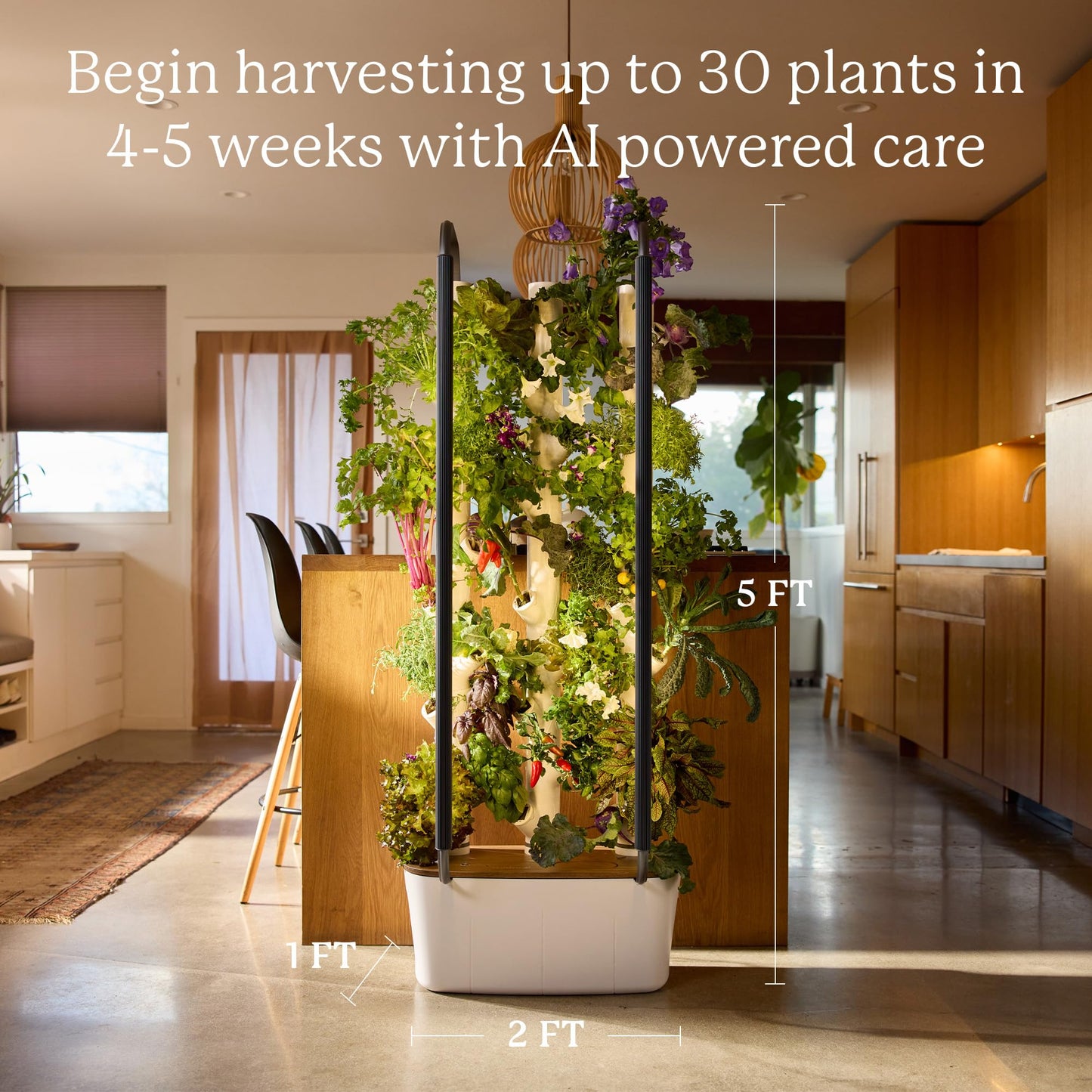 Gardyn 4.0 Hydroponics Growing System Kit & Vertical Garden Planter 30 Non-GMO Indoor Plants Smart Garden Herbs