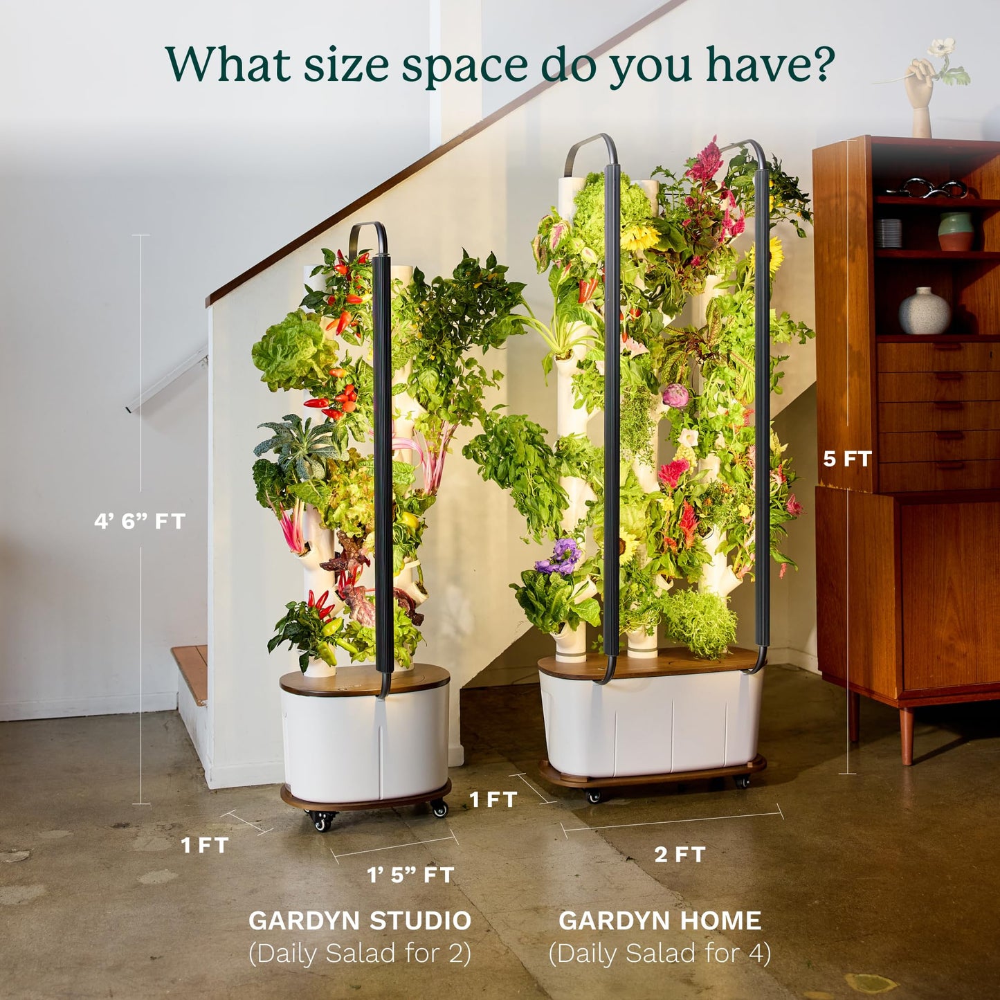 Gardyn Studio Hydroponics Growing System Kit & Vertical Indoor Garden Planter | Smart Herb Garden | Includes 16 Non-GMO