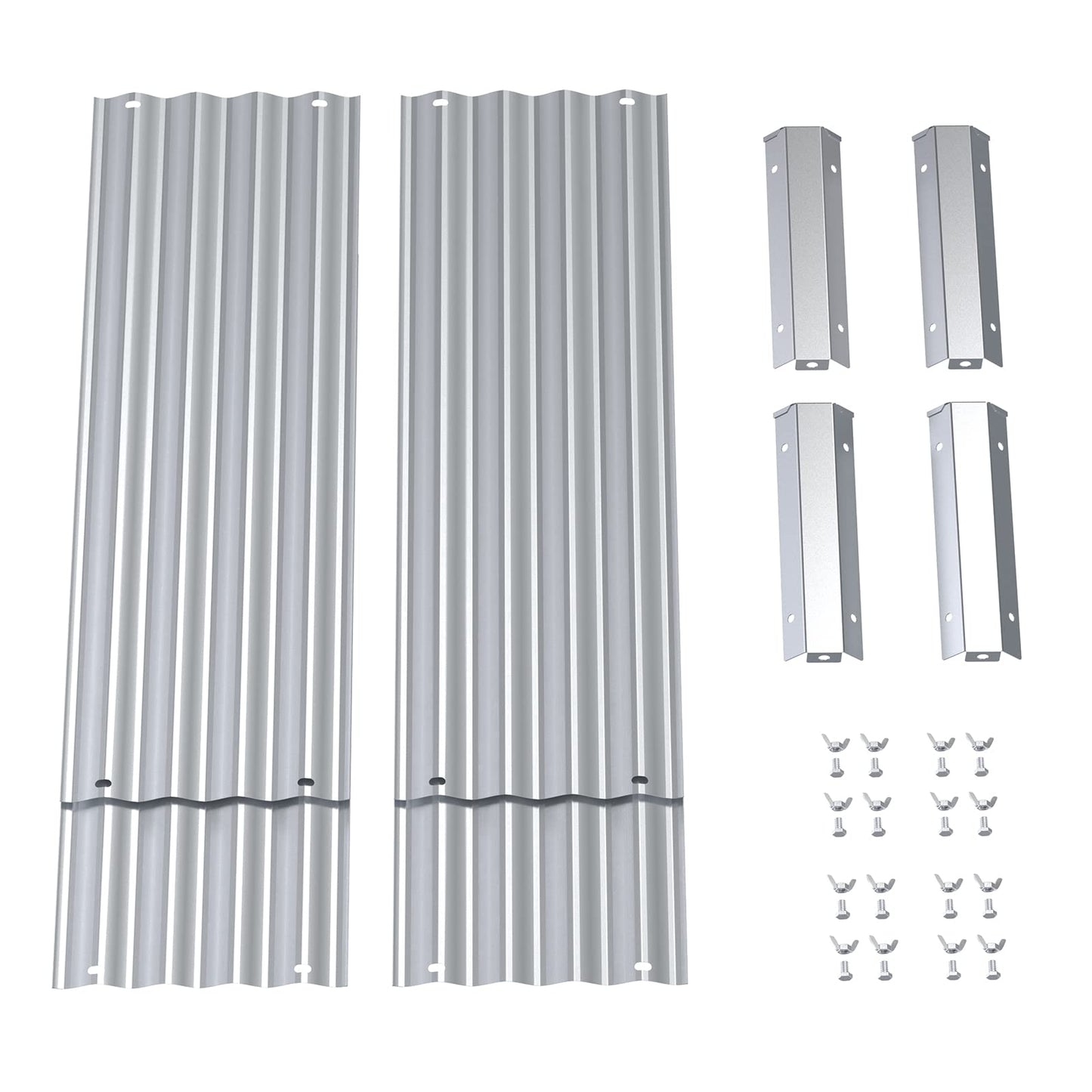 Highpro Raised Garden Beds 3×3×1ft Galvanized Metal Planter Boxes for Herbs Vegetables Flowers and Succulents Silver