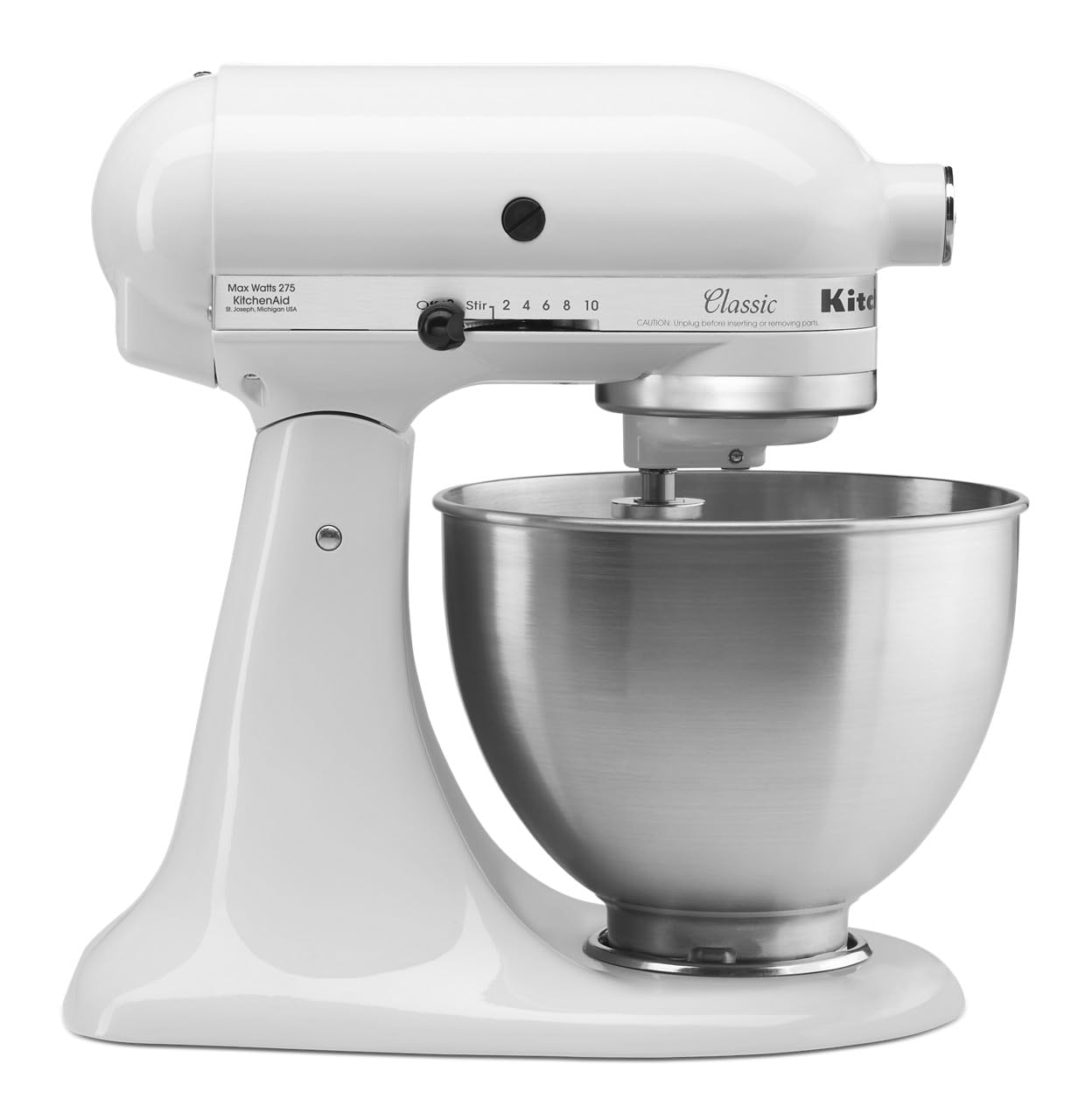 KitchenAid Classic Series 4.5 Quart Tilt-Head Stand Mixer K45SS White