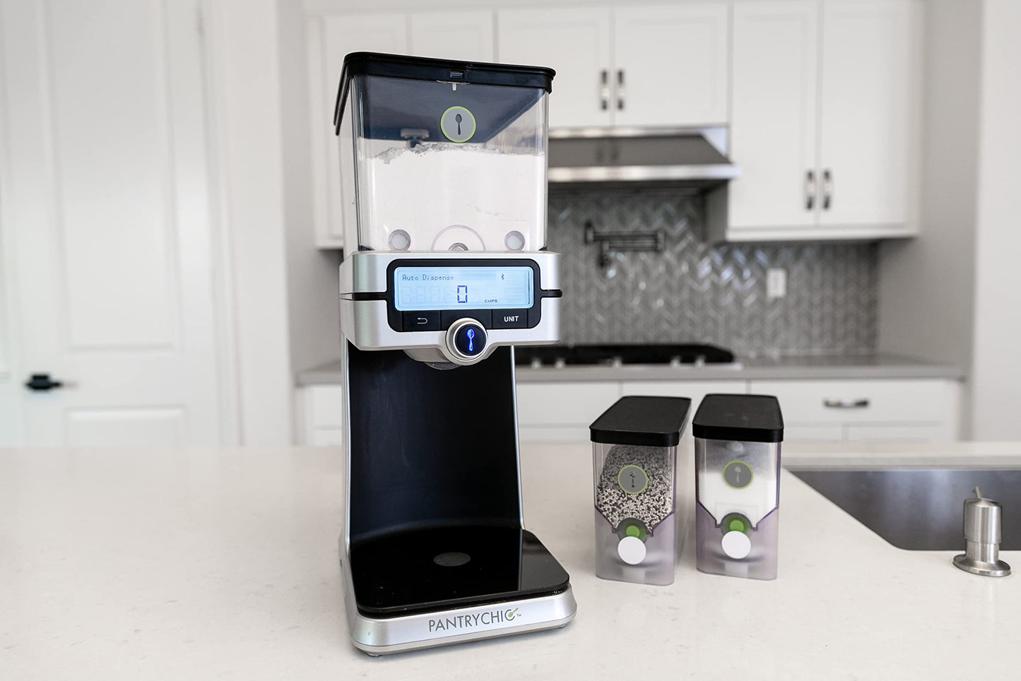 PantryChic Smart Storage System - Starter Kit - Automatically Measures & Dispenses from Storage Containers with Digital