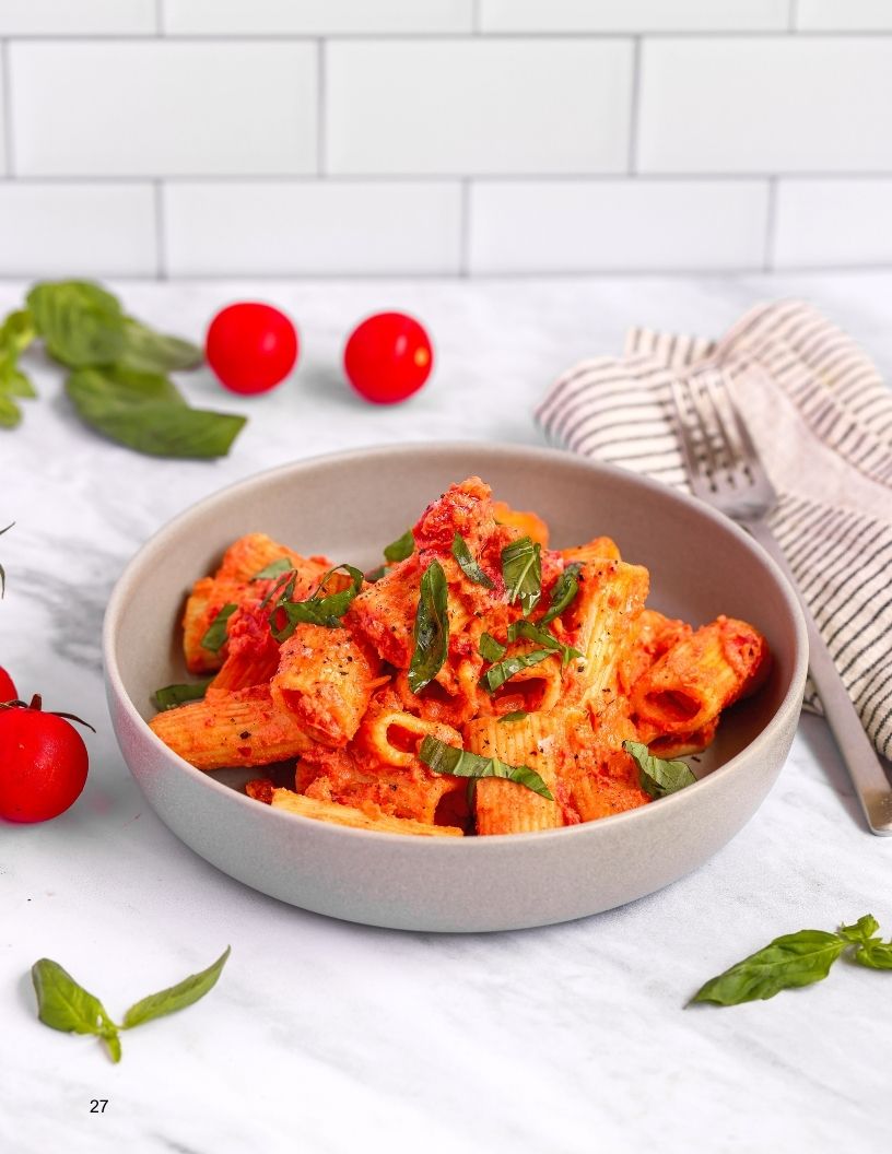Creamy Tomato Pasta with Basil - Once Upon A Homestead Recipes
