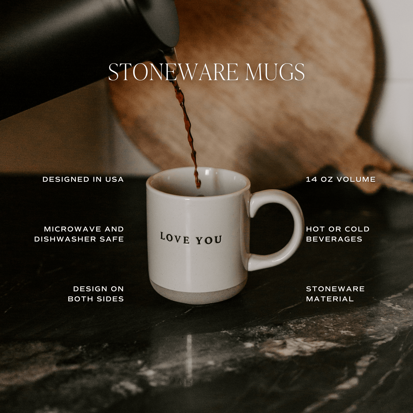 Floral 14oz. Stoneware Coffee Mug