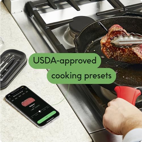 CHEF iQ Sense Smart Wireless Meat Thermometer with 3 Ultra-Thin Probes Unlimited Range Bluetooth Meat Thermometer