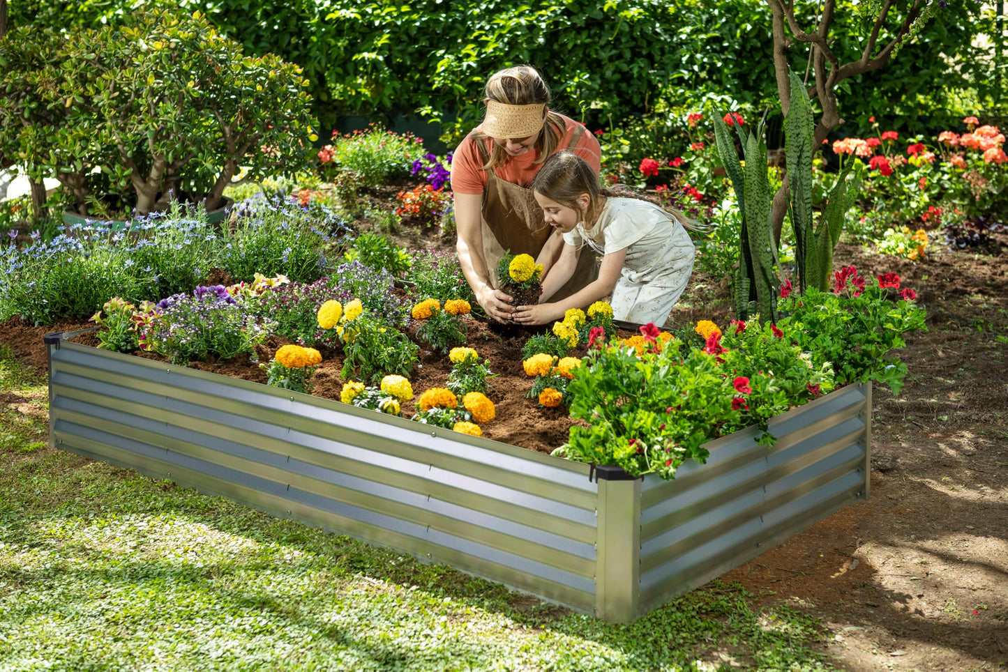 Galvanized Raised Garden Beds Outdoor // 6×3×1 ft Planter Raised Beds for Gardening Vegetables Flowers // Large Metal