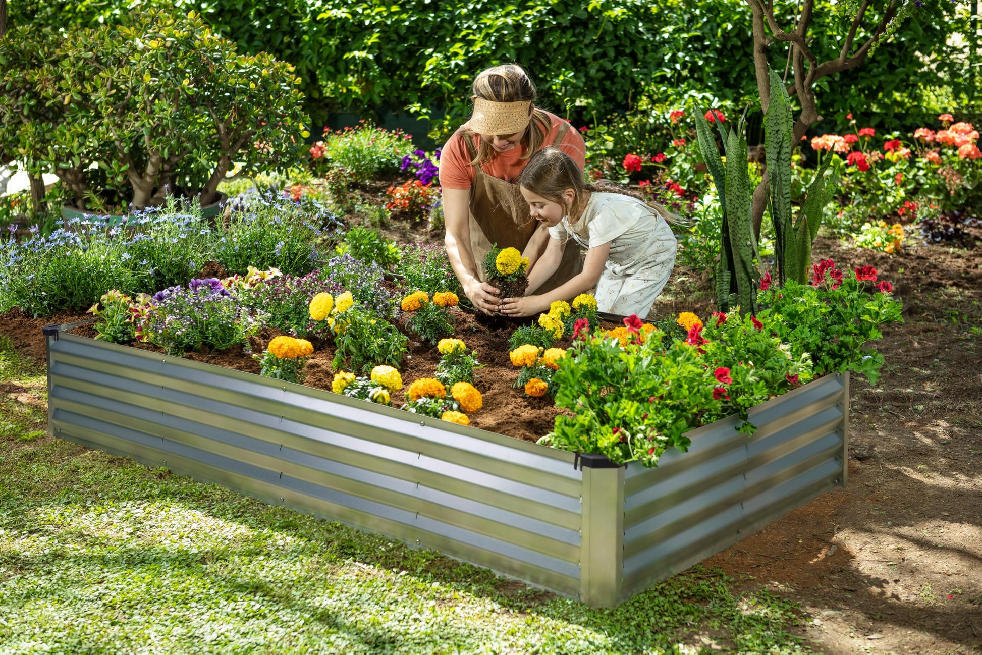 Galvanized Raised Garden Beds Outdoor // 6×3×1 ft Planter Raised Beds for Gardening Vegetables Flowers // Large Metal