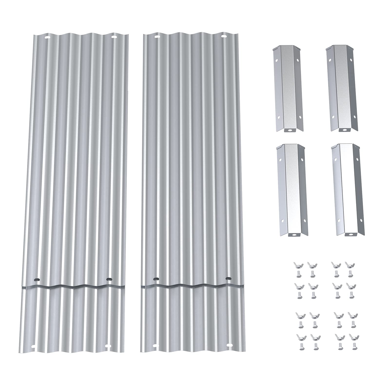 Highpro Raised Garden Beds 3×3×1ft Galvanized Metal Planter Boxes for Herbs Vegetables Flowers and Succulents Silver