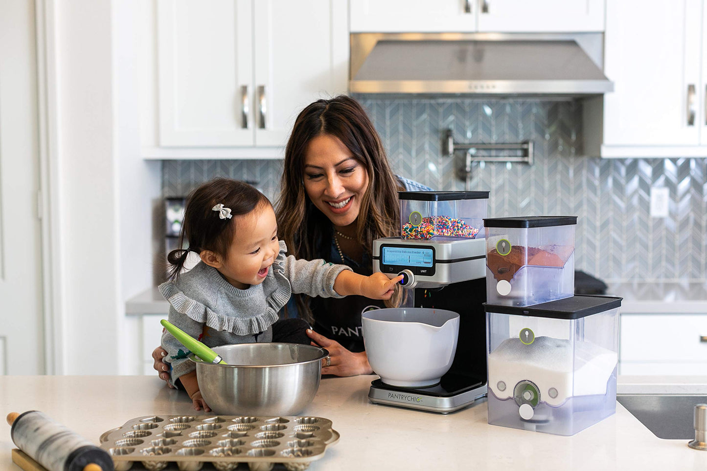 PantryChic SmartCanisters SMALL - Stores Measures & Dispenses Dry Ingredients Smart Storage System SOLD SEPARATELY